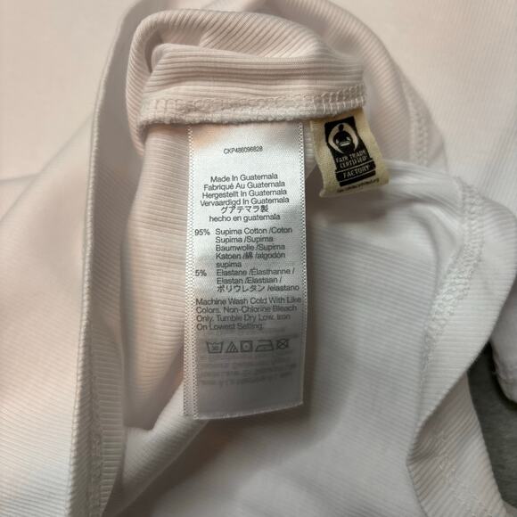 Madewell White Ribbed Cotton Crewneck Tee XS NWT Slim Fit Classic Top - Picture 9 of 9